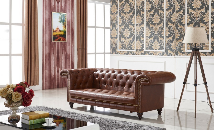 Chestnut Leather Sofa Lounge Set